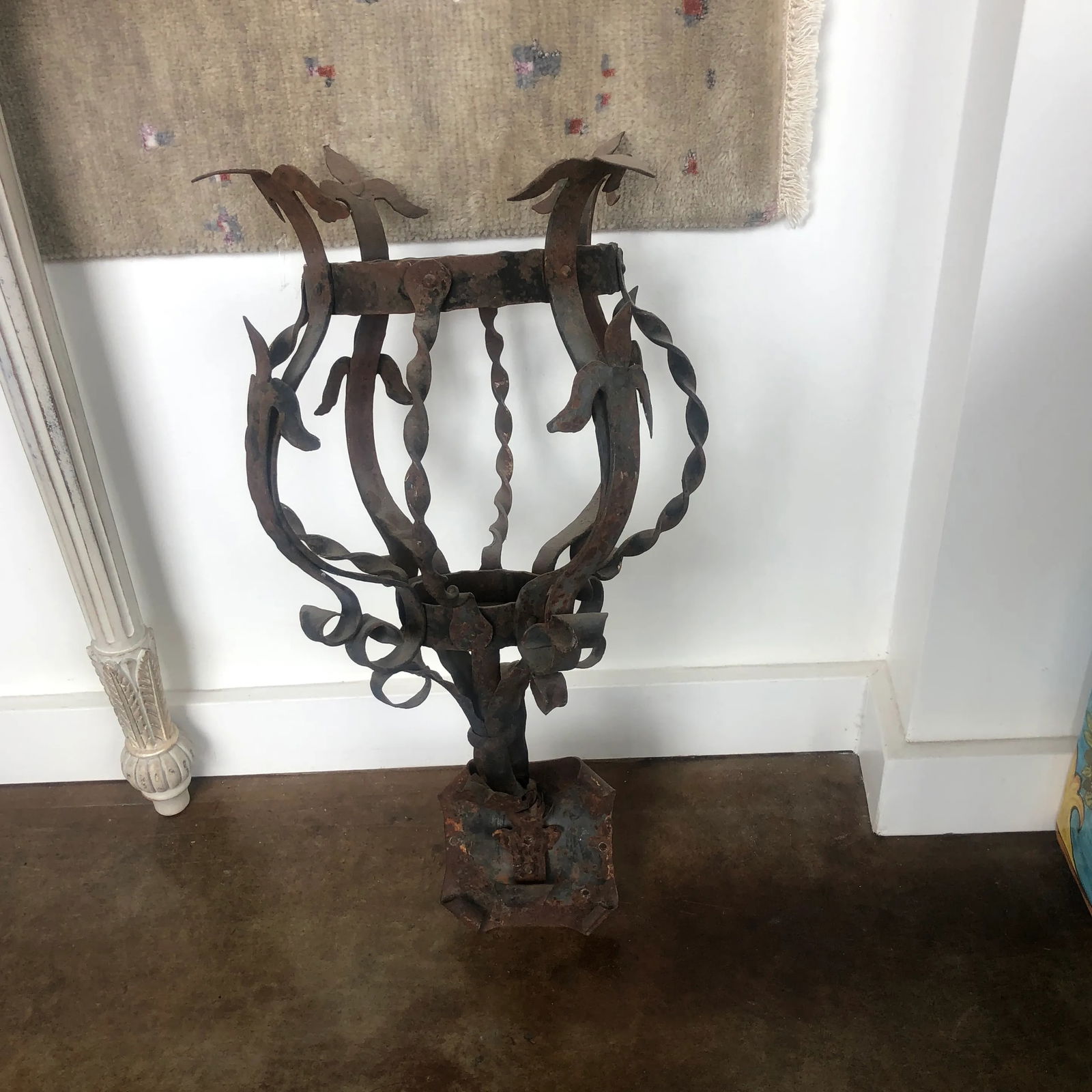 1980s Wrought Iron Candle Sconce in Rustic Finish - 3