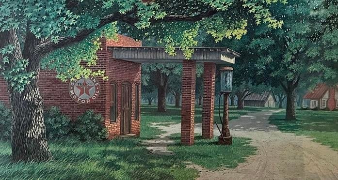 Fillin' Station Ltd. Ed. S/N Lithograph (1983) by Jim Harrison - 2