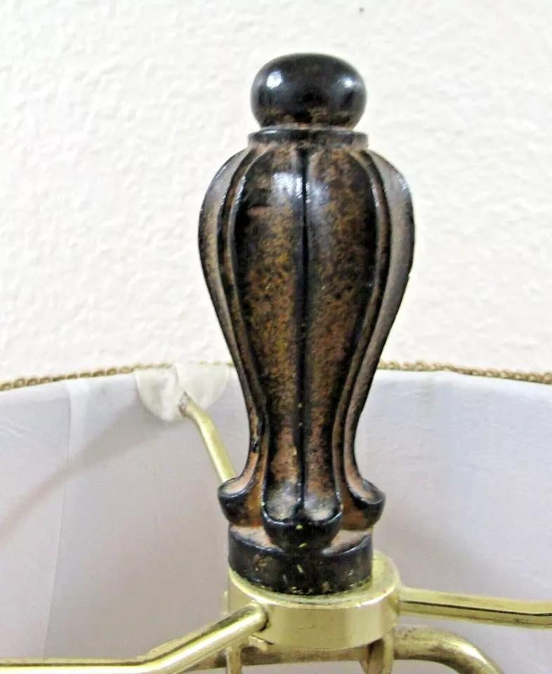 Matched Pair of Sculpted Designer Resin Table Lamps With Silk Shades - 12