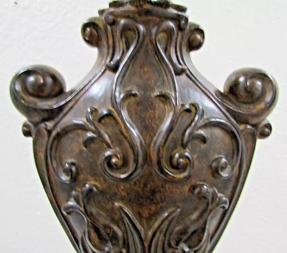 Matched Pair of Sculpted Designer Resin Table Lamps With Silk Shades - 6