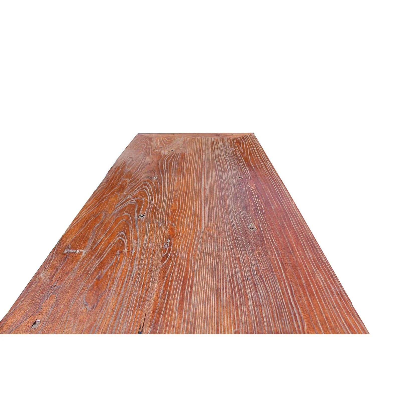 Raw Wood Plank Rectangular Contemporary Wood Base Desk Table - 6