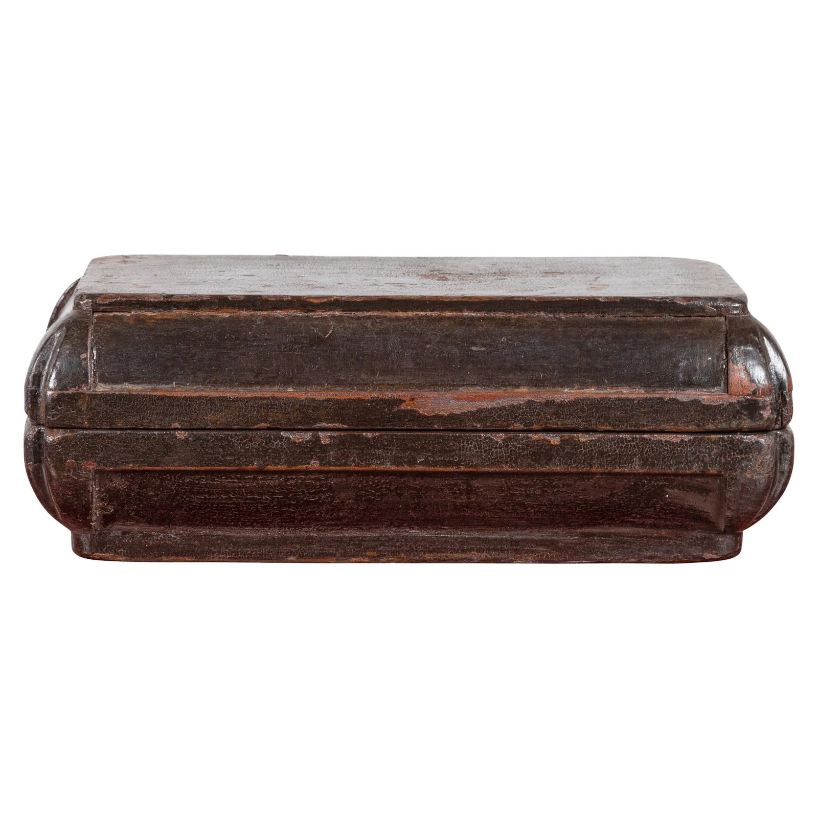 Small Antique Chinese Dowry Basket with Distressed Brown Patina - 12