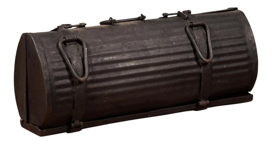 Early 20th Century Industrial Metal Tool Box with Dark Patina, Found in India
