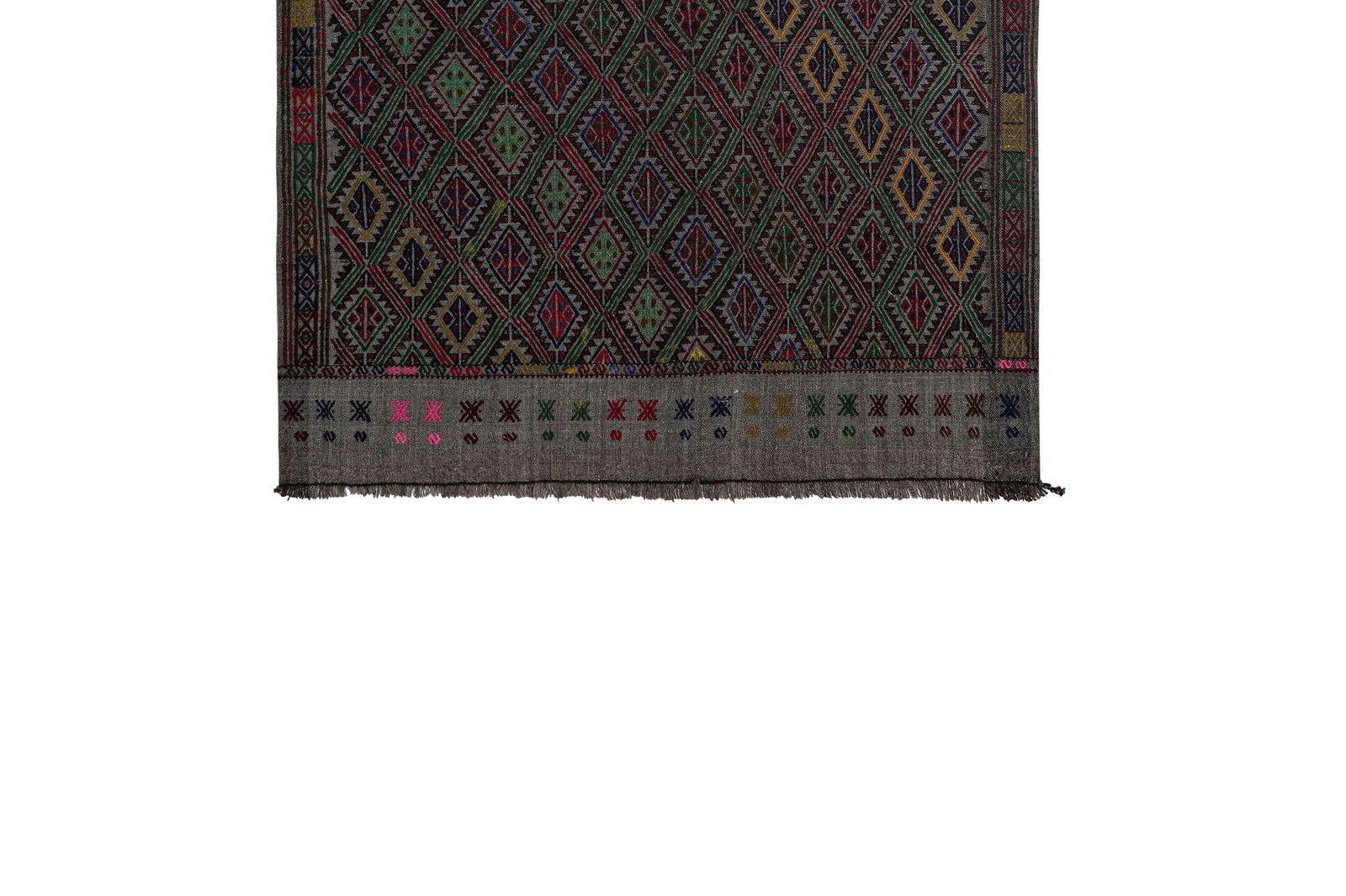 1960s Turkish Wool Jajim Kilim Rug 3'9'' X 6'2'' - 3