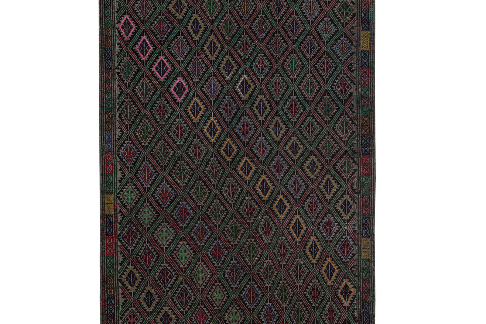 1960s Turkish Wool Jajim Kilim Rug 3'9'' X 6'2'' - 5