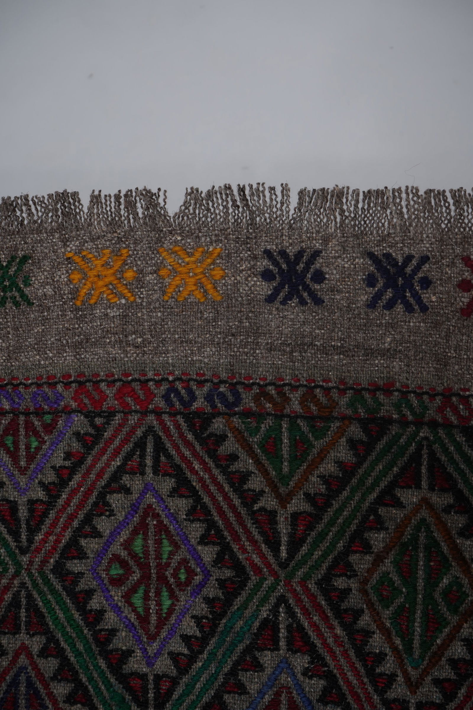 1960s Turkish Wool Jajim Kilim Rug 3'9'' X 6'2'' - 8