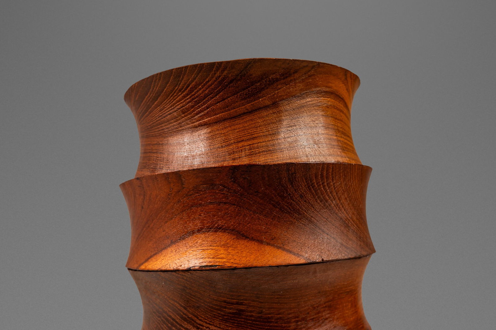 Set of 6 Mid-Century Organic Modern Wood-Turned Salad / Serving Bowls in Solid Burmese Teak, Circa 1 - 6