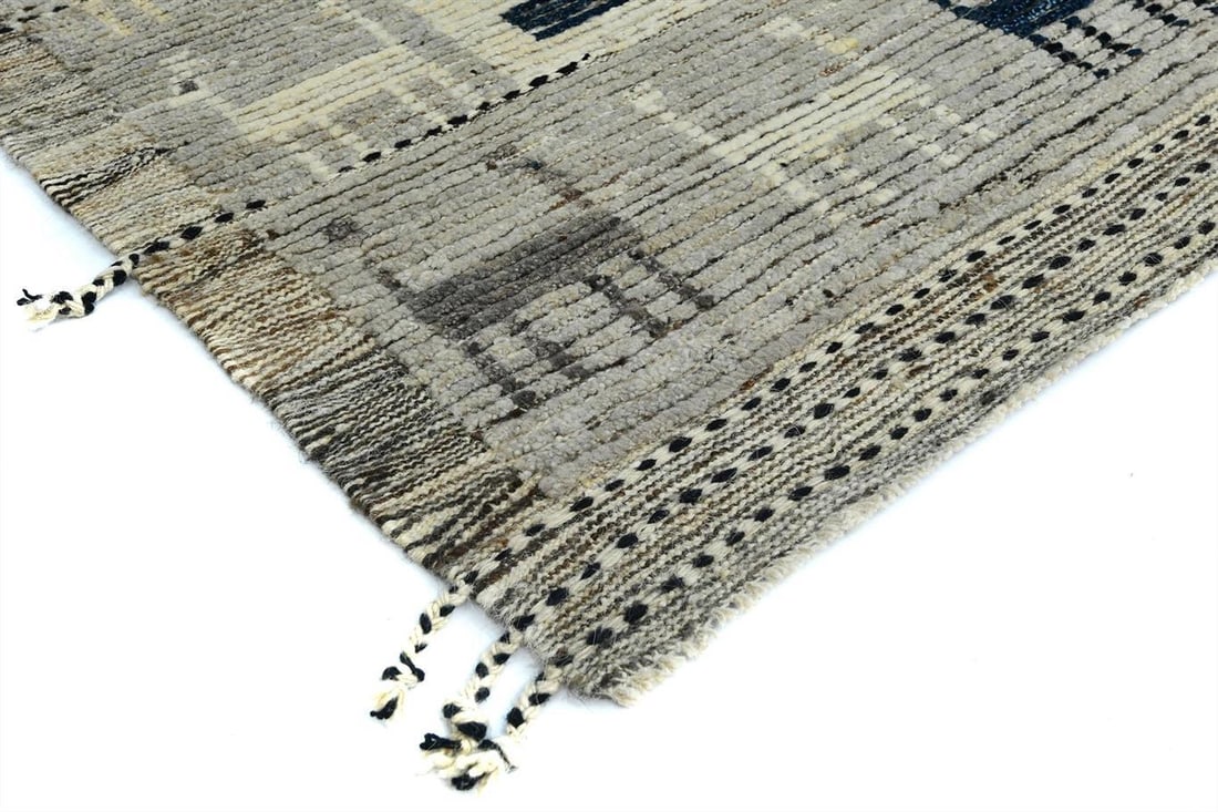 Contemporary Moroccan Style Wool Rug With Geometric Pattern - 2