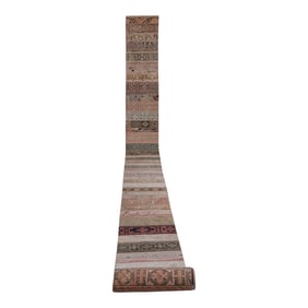 1960s Turkish Oushak Extra Long and Wide Runner - Stair Tread 2'4'' X 524'9''