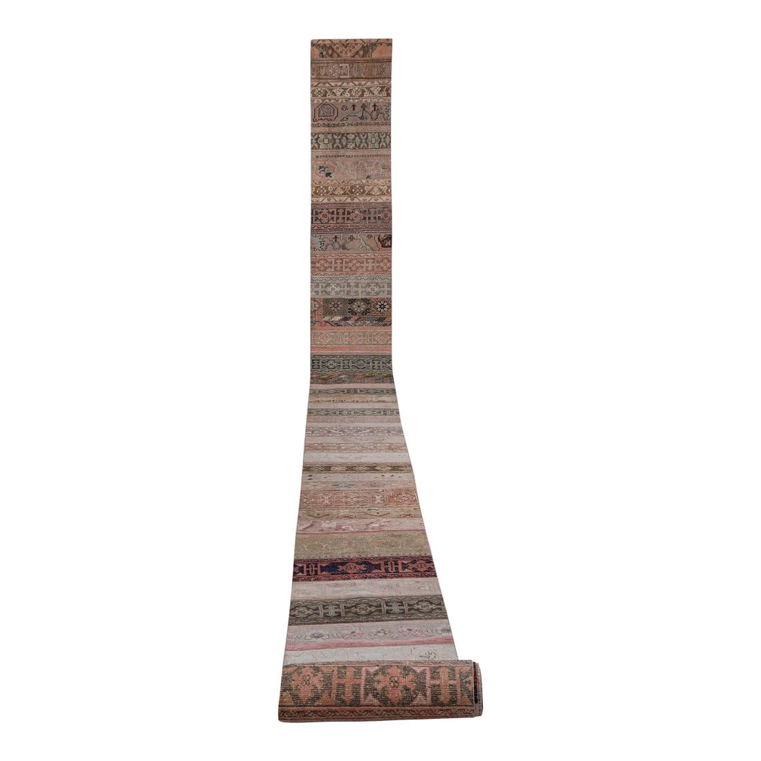 1960s Turkish Oushak Extra Long and Wide Runner - Stair Tread 2'4'' X 524'9'': 1960s Turkish Oushak Extra Long and Wide Runner - Stair Tread 22'2'' X 524'9'' 28" x 630" / 70 x 1600 cm Hand woven with high quality pure wool Excellent condition From TURKEY Works well with all