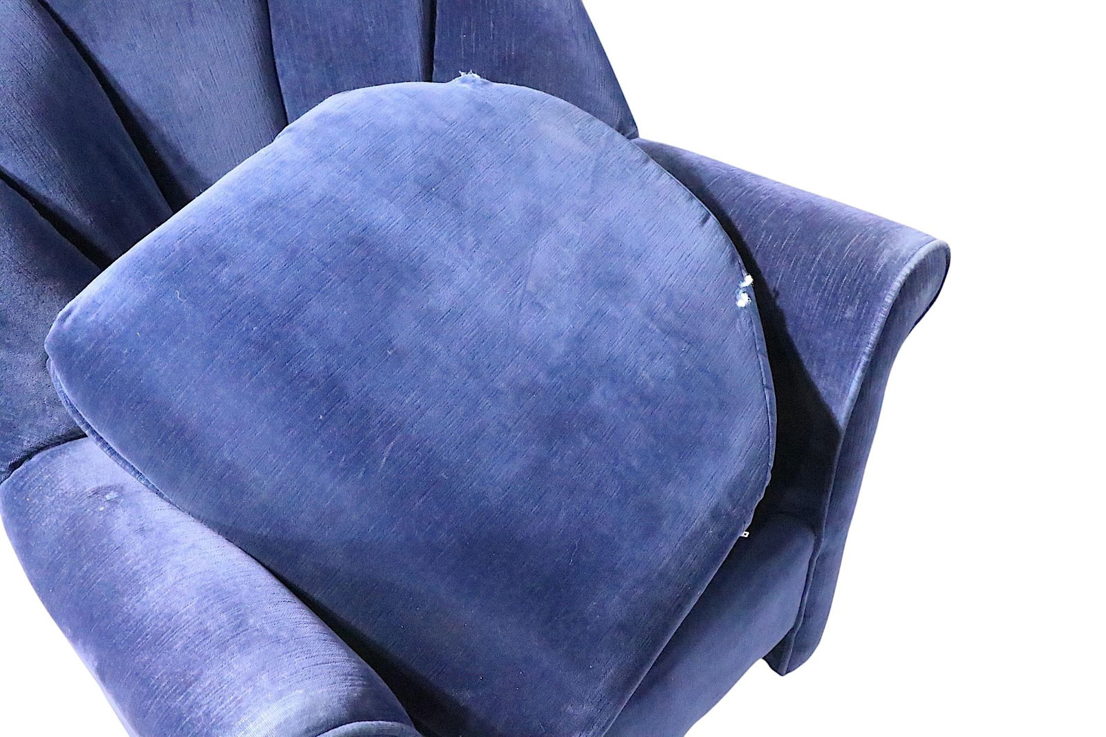 Hollywood Regency Club Chairs in Blue Upholstery by Rowe Circa 1980/90s - Set of 2 - 12