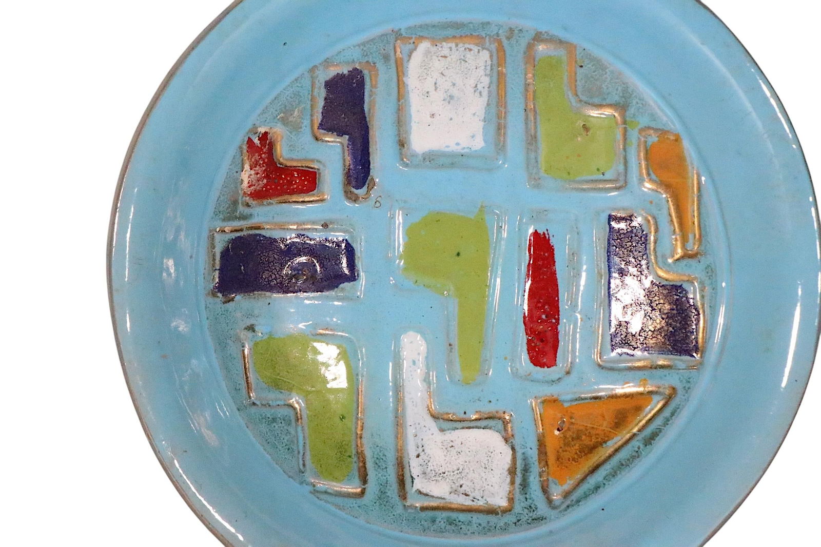 Polychrome Mid Century Pottery Bowl Probably, Made in Italy Circa 1950/60's - 11