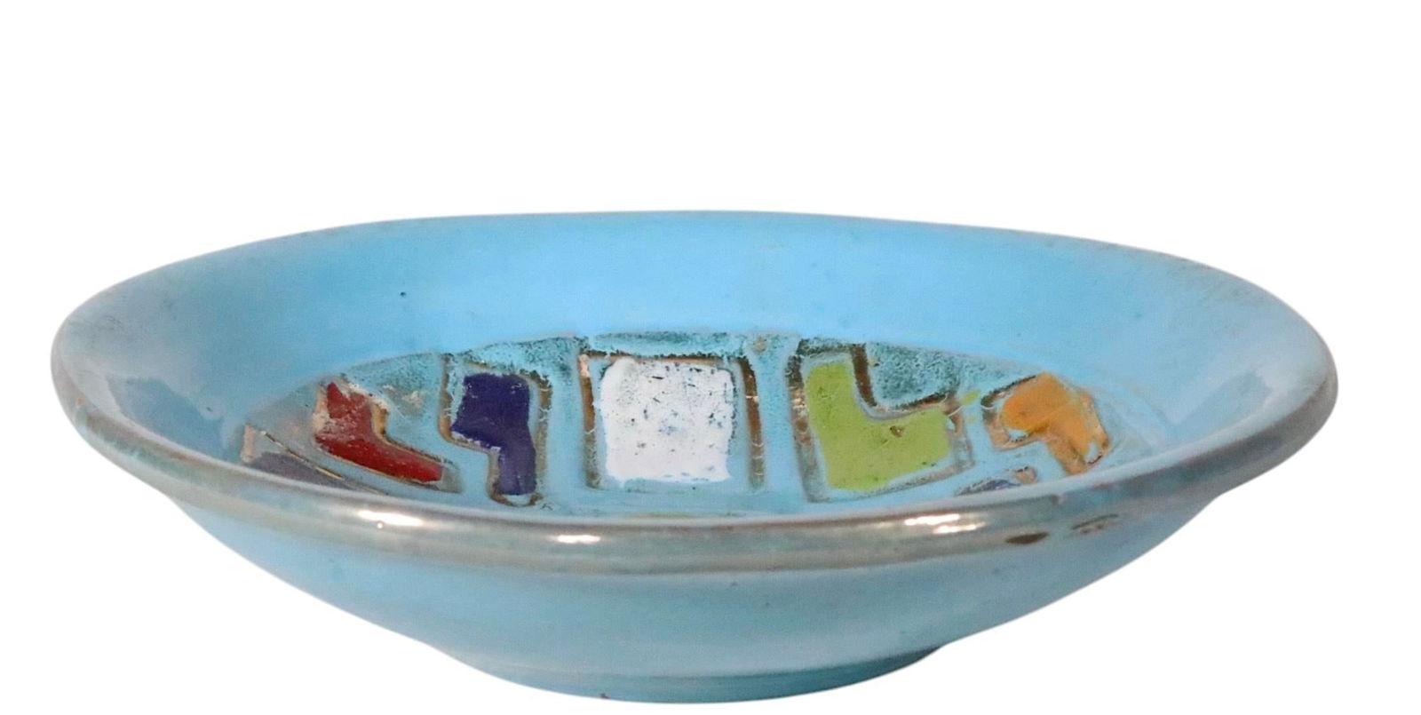 Polychrome Mid Century Pottery Bowl Probably, Made in Italy Circa 1950/60's - 5