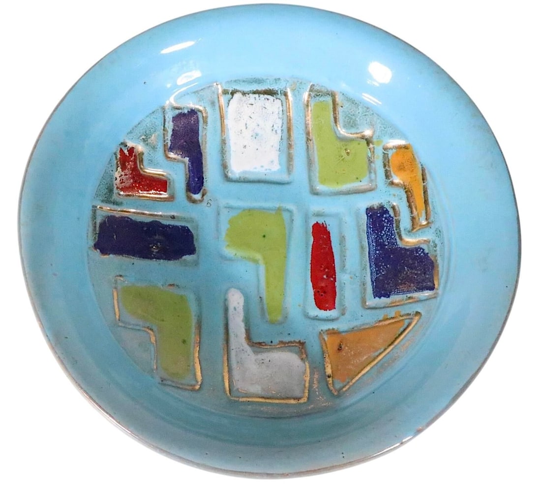 Polychrome Mid Century Pottery Bowl Probably, Made in Italy Circa 1950/60's - 7