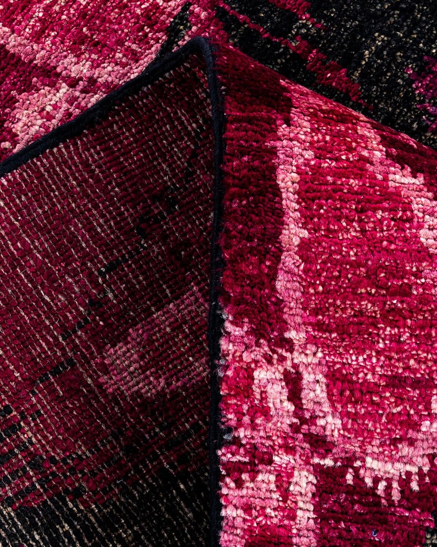 Modern, One-of-a-Kind Hand-Knotted Area Rug - Black, 4' 0" x 6' 0" - 6