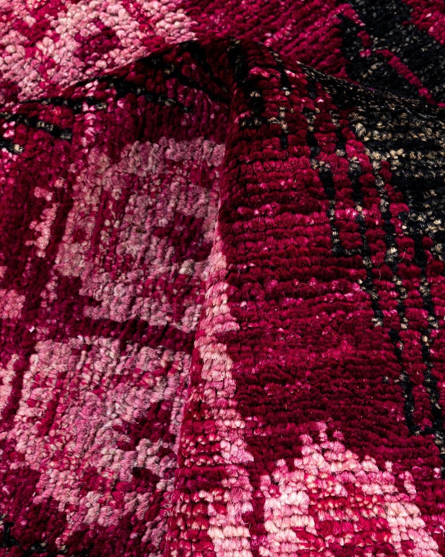 Modern, One-of-a-Kind Hand-Knotted Area Rug - Black, 4' 0" x 6' 0" - 7