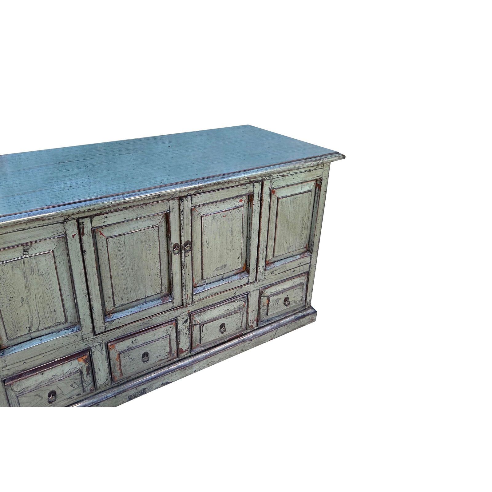 Distressed Gloss Gray 4 Doors Drawers Credenza Sideboard Console Cabinet - 5
