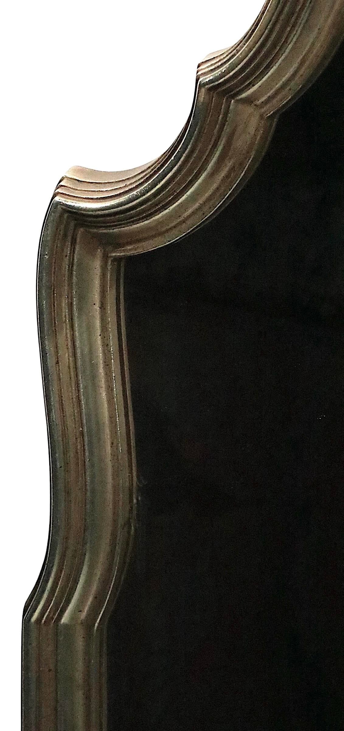 Hollywood Regency Faux Silver Gilt Wall Mirror C. 1970's by Turner - 9