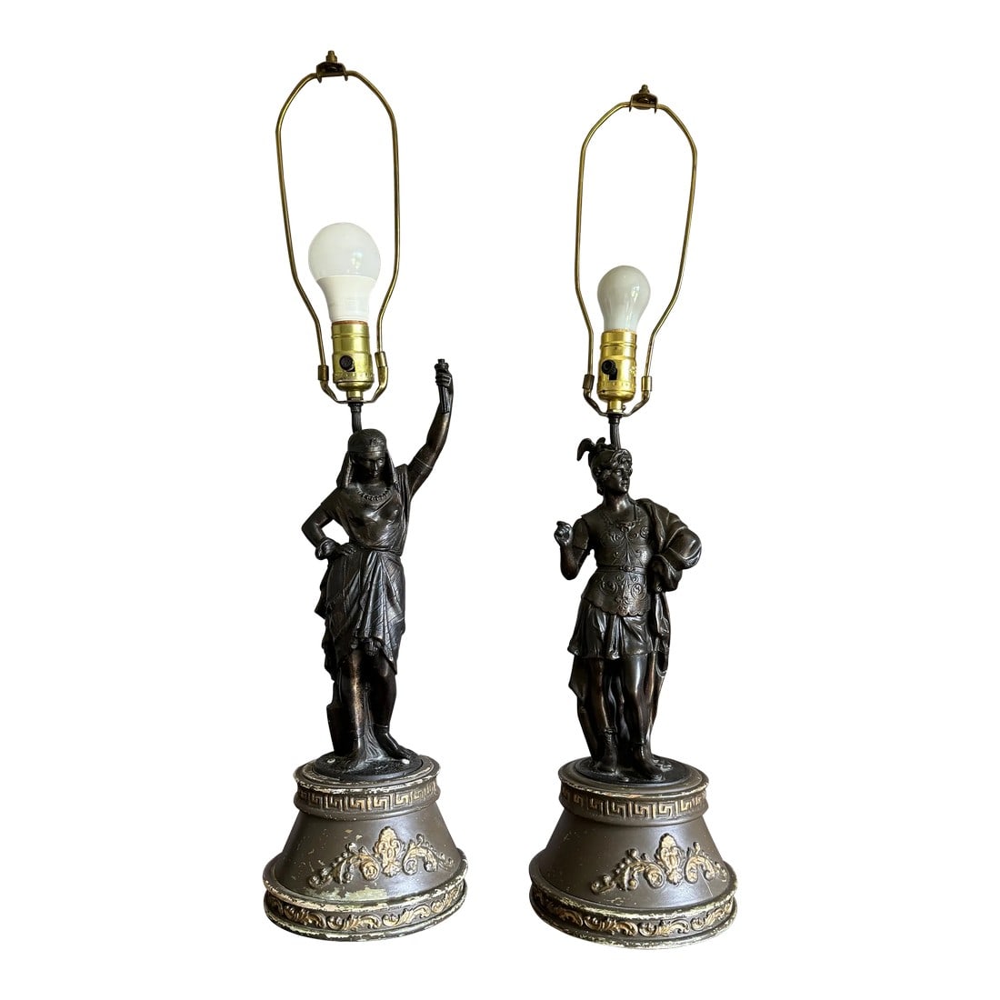 Vintage Victorian Statue Table Lamps - Set of Two (1 of 12)