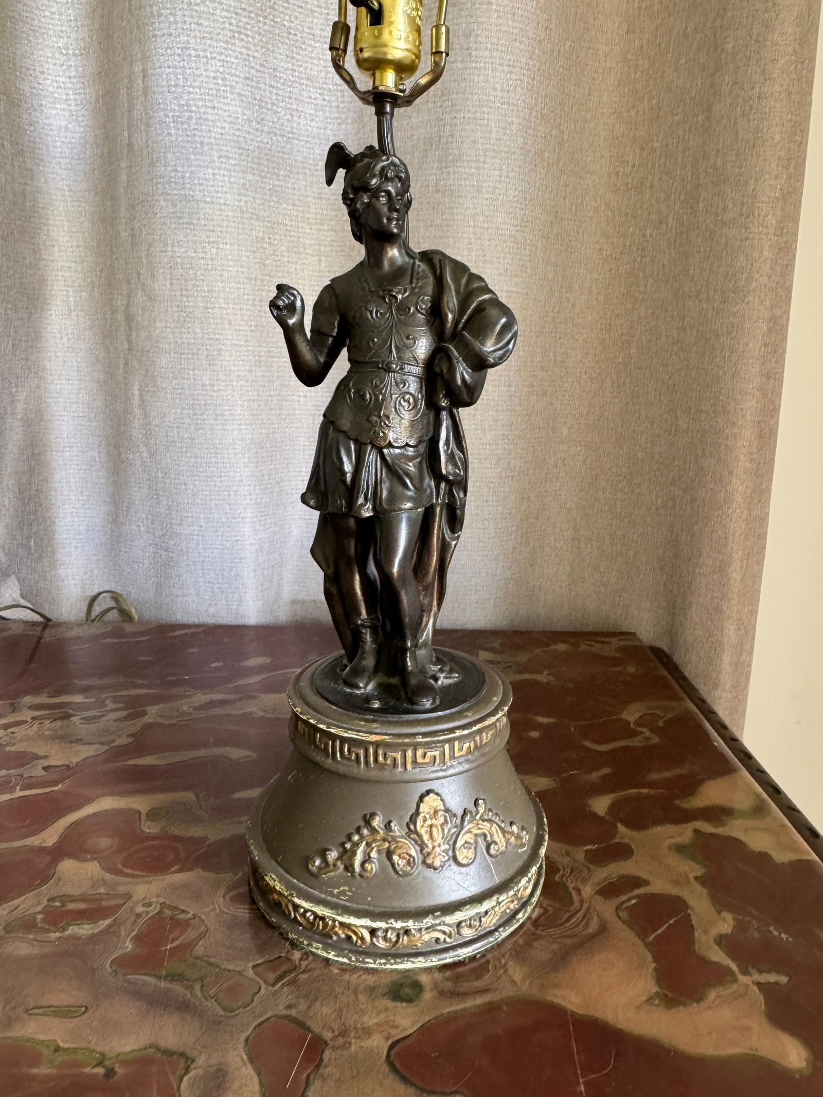 Vintage Victorian Statue Table Lamps - Set of Two - 5