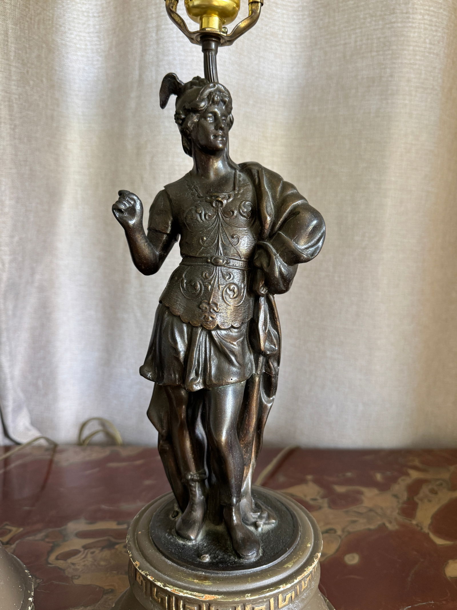 Vintage Victorian Statue Table Lamps - Set of Two - 8