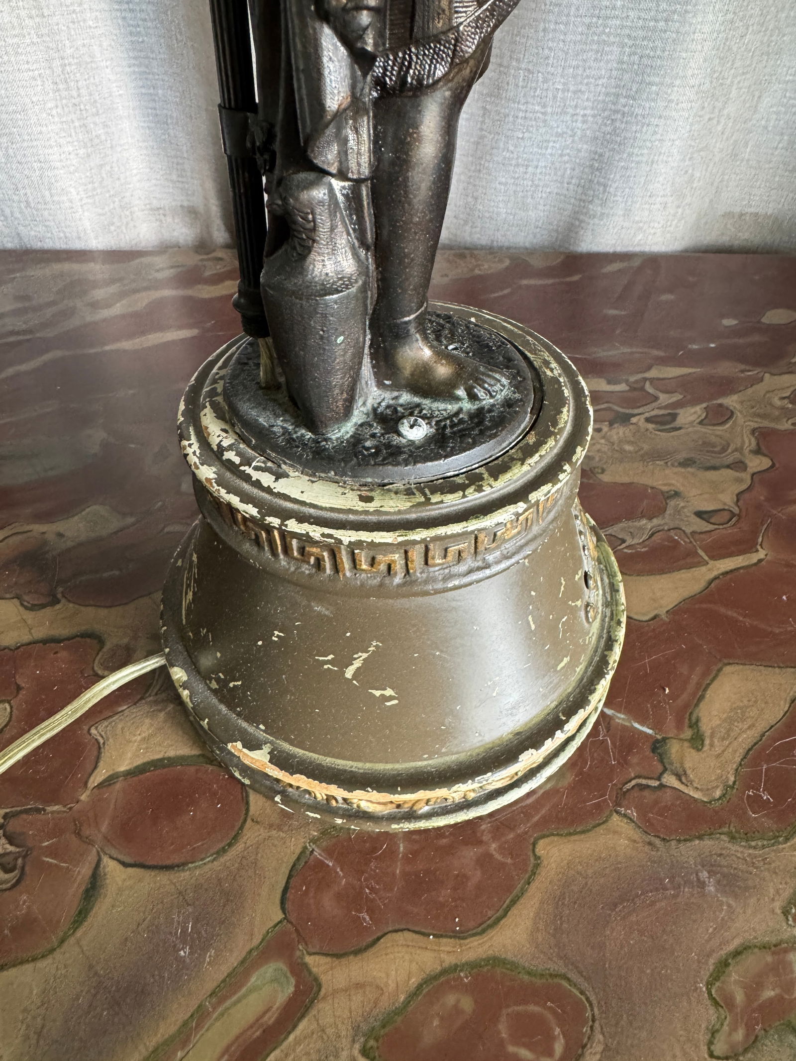 Vintage Victorian Statue Table Lamps - Set of Two - 9