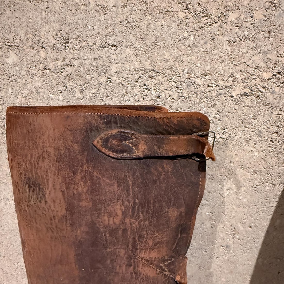 Vintage Horse-Riding Military Chaps Distressed Leather - 8