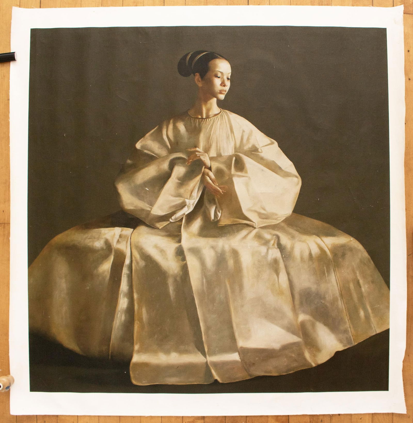 XL C. 2000s After Lu Jian Jun, Portrait of a Seated Woman, Print on Canvas - 10