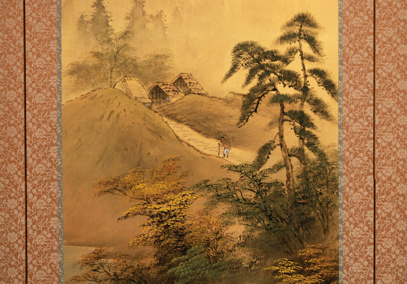 1960s ShÅwa Era Japanese Painted Byobu Silk Screen "Four Seasons" - 5