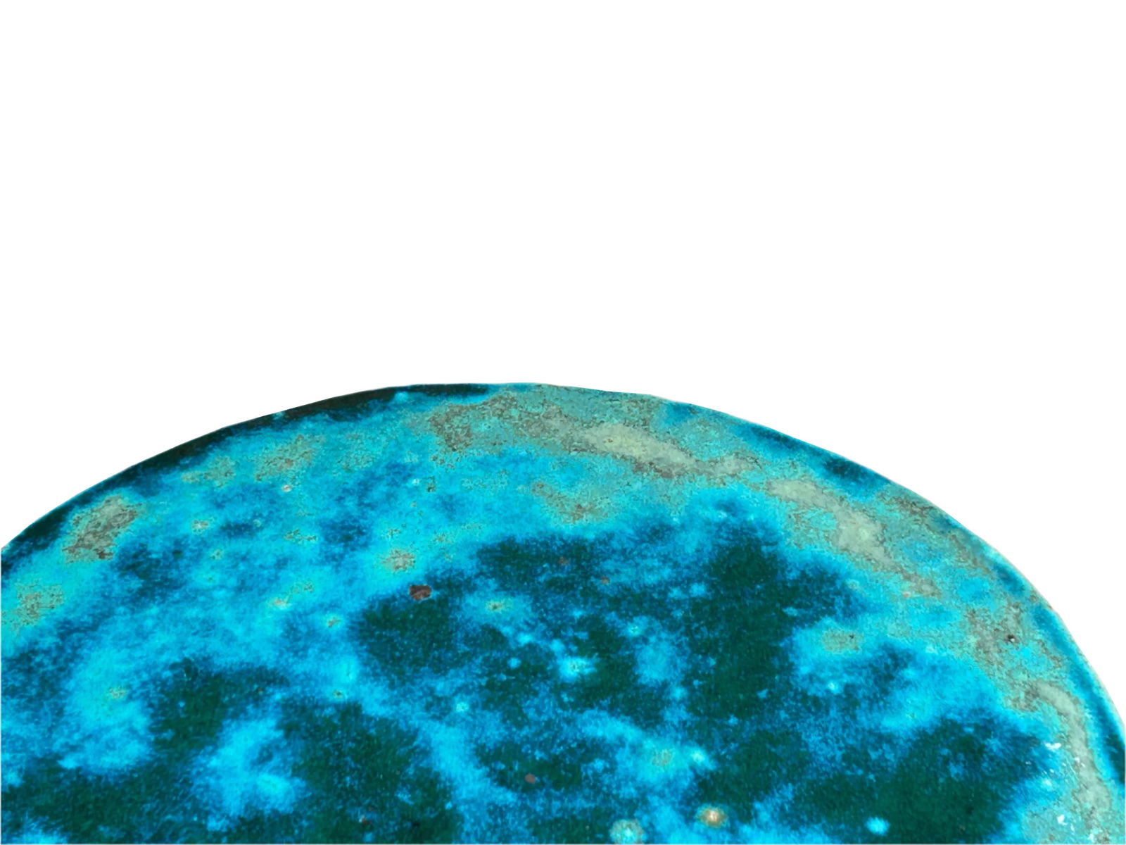 Green Teal Turquoise Swirl Cloud Pattern Round Ceramic Stool Table - 6