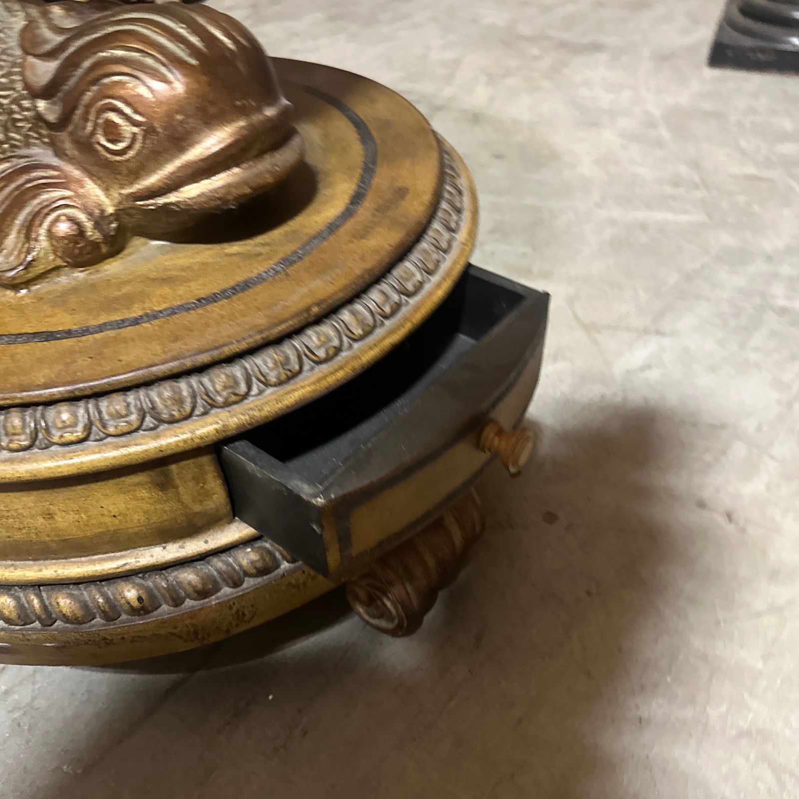 1970s Dolphin Koi Baroque Side Table With Drawer - 6