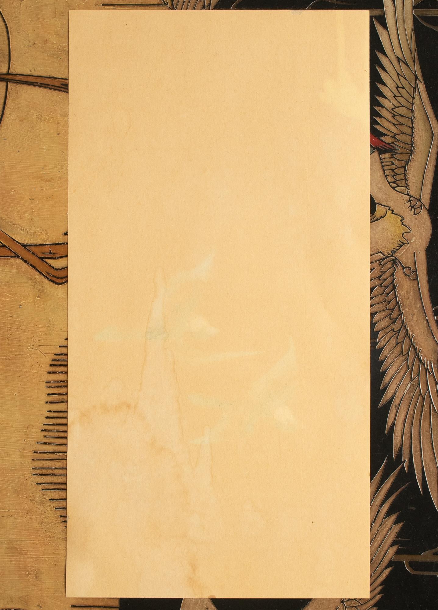 C. 1950s Vintage Chinese Watercolor Scroll Painting "Two Birds" on Silk - 8