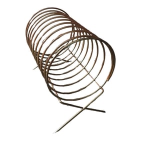 Atomic Vintage 1950s Mid-Century Modern Brass Coil Vinyl Record Holder Magazine Book Rack