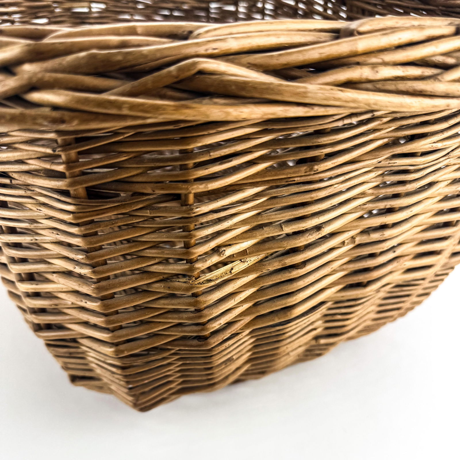Extra Large Vintage Wicker Market Basket - 10