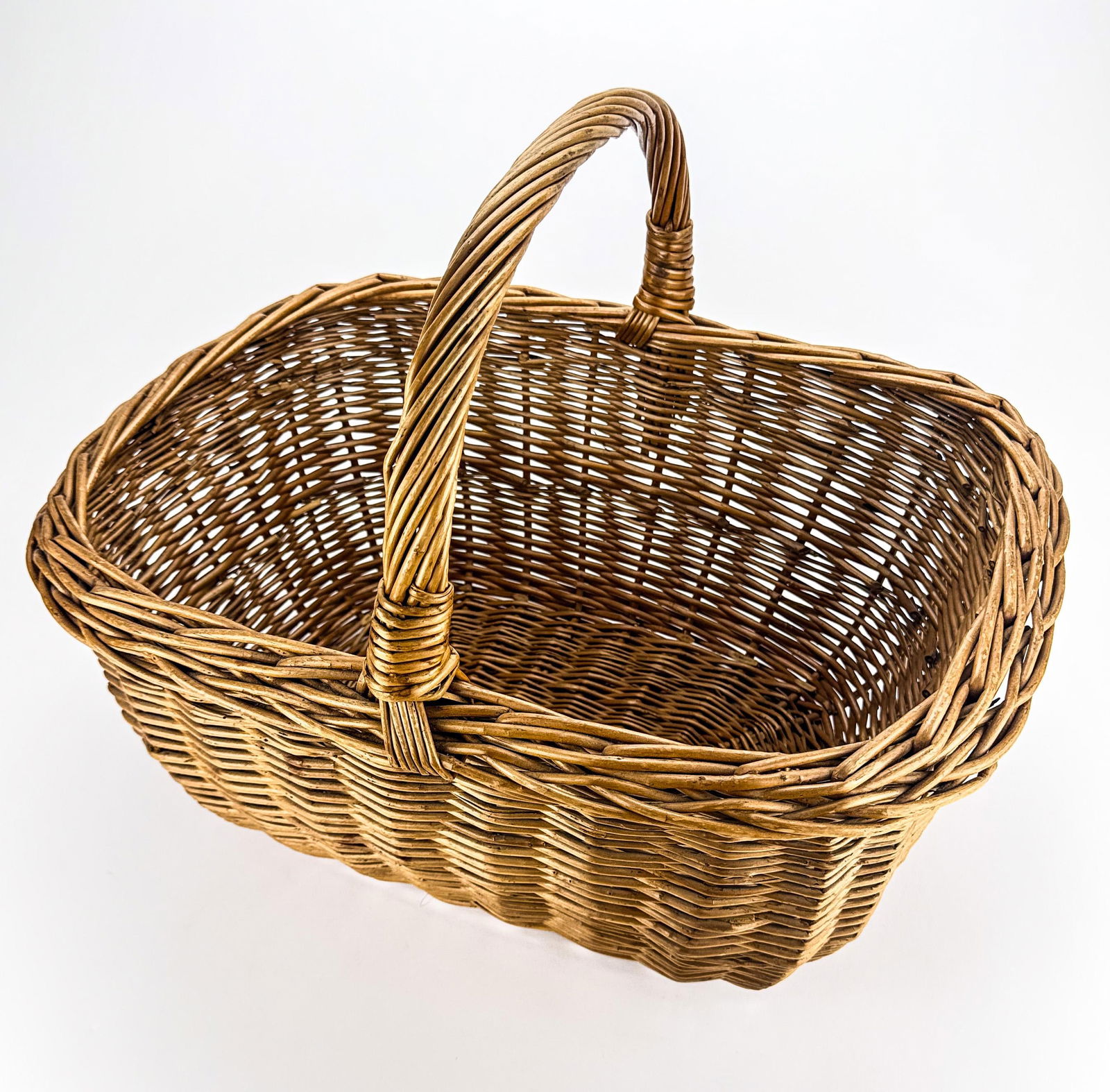 Extra Large Vintage Wicker Market Basket - 3