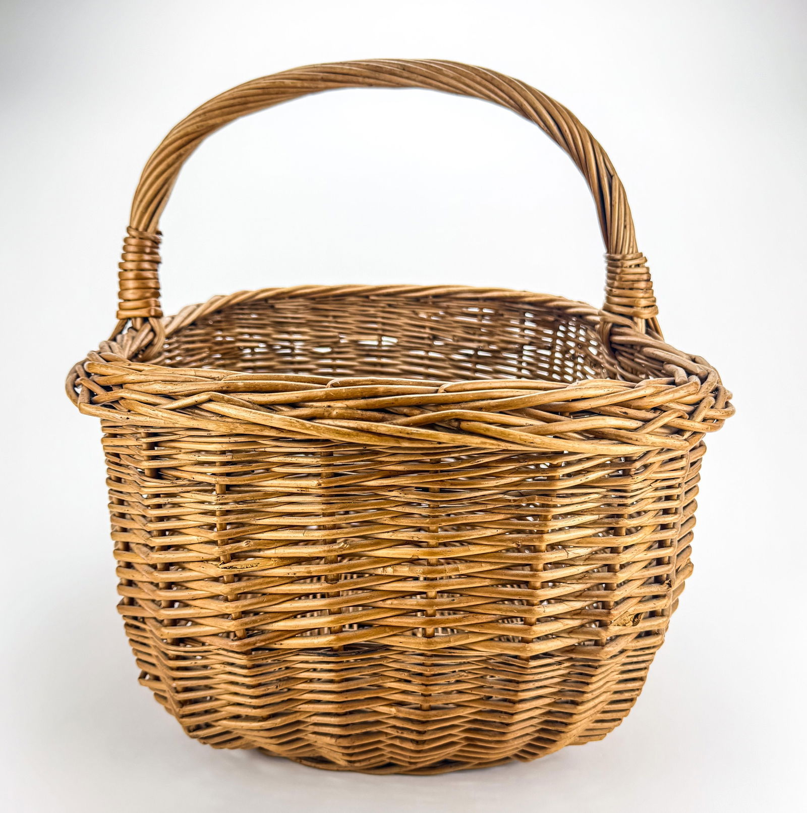 Extra Large Vintage Wicker Market Basket - 5