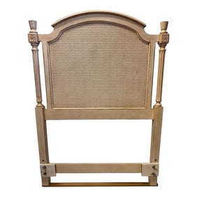 Vintage French Provincial Cream Rattan Twin Headboard