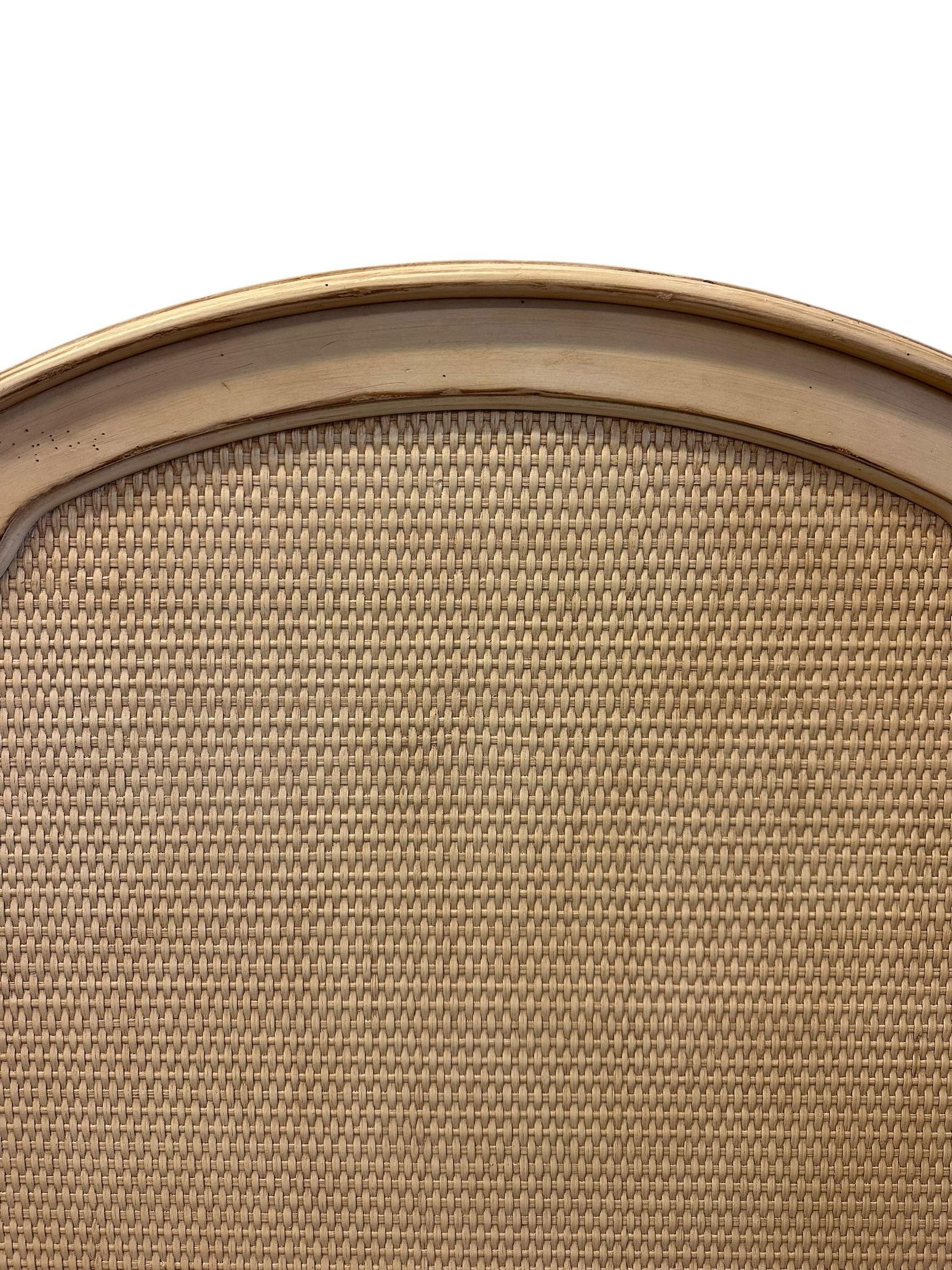 Vintage French Provincial Cream Rattan Twin Headboard - 3