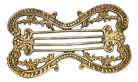 Vintage Brass Harp Trivet or Plant Stand