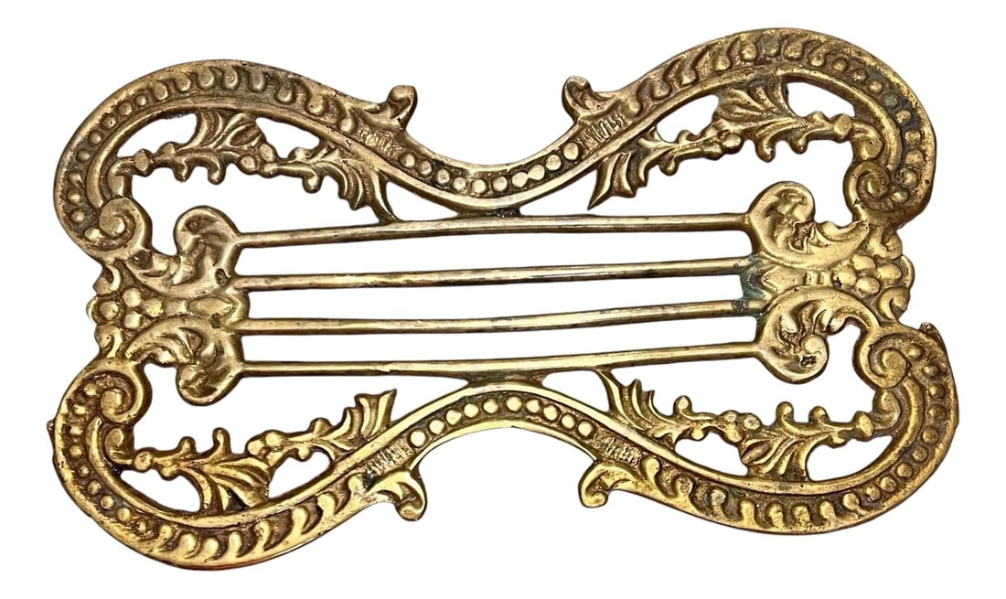 Vintage Brass Harp Trivet or Plant Stand (1 of 2)