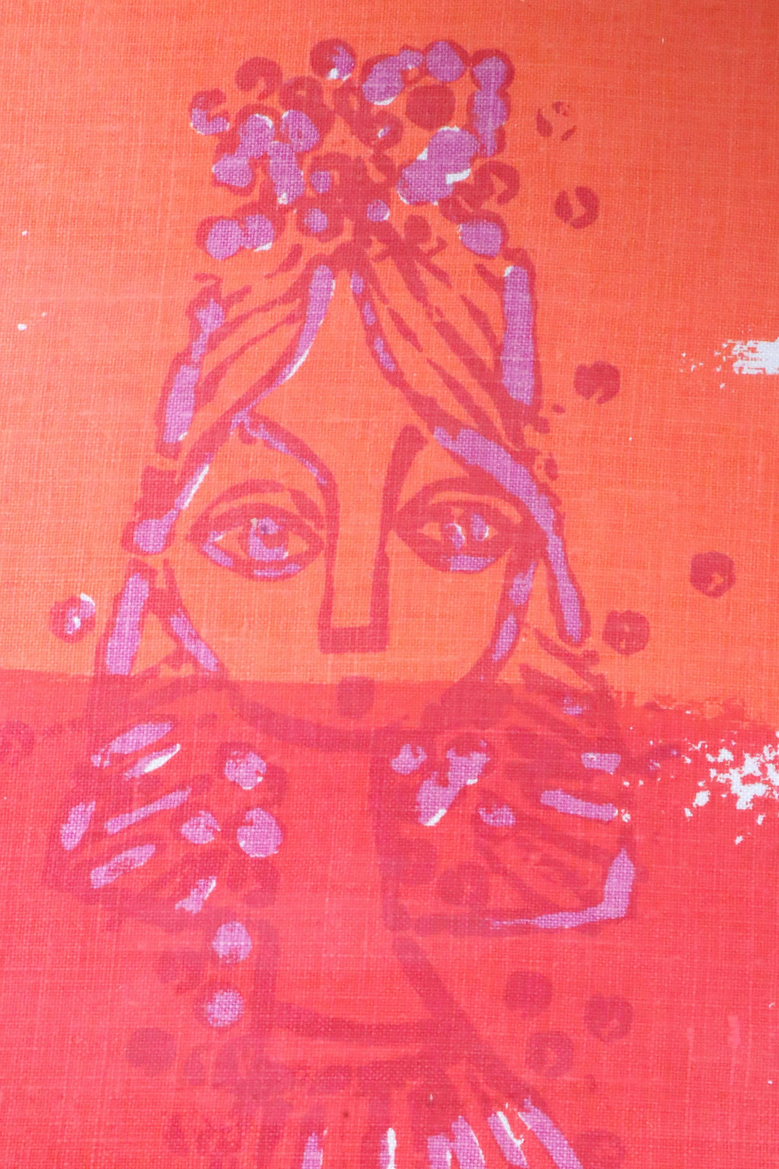 Large Framed Print Depicting Two Standing Women in Medieval Garb Signed Phoebe C 1970's - 4