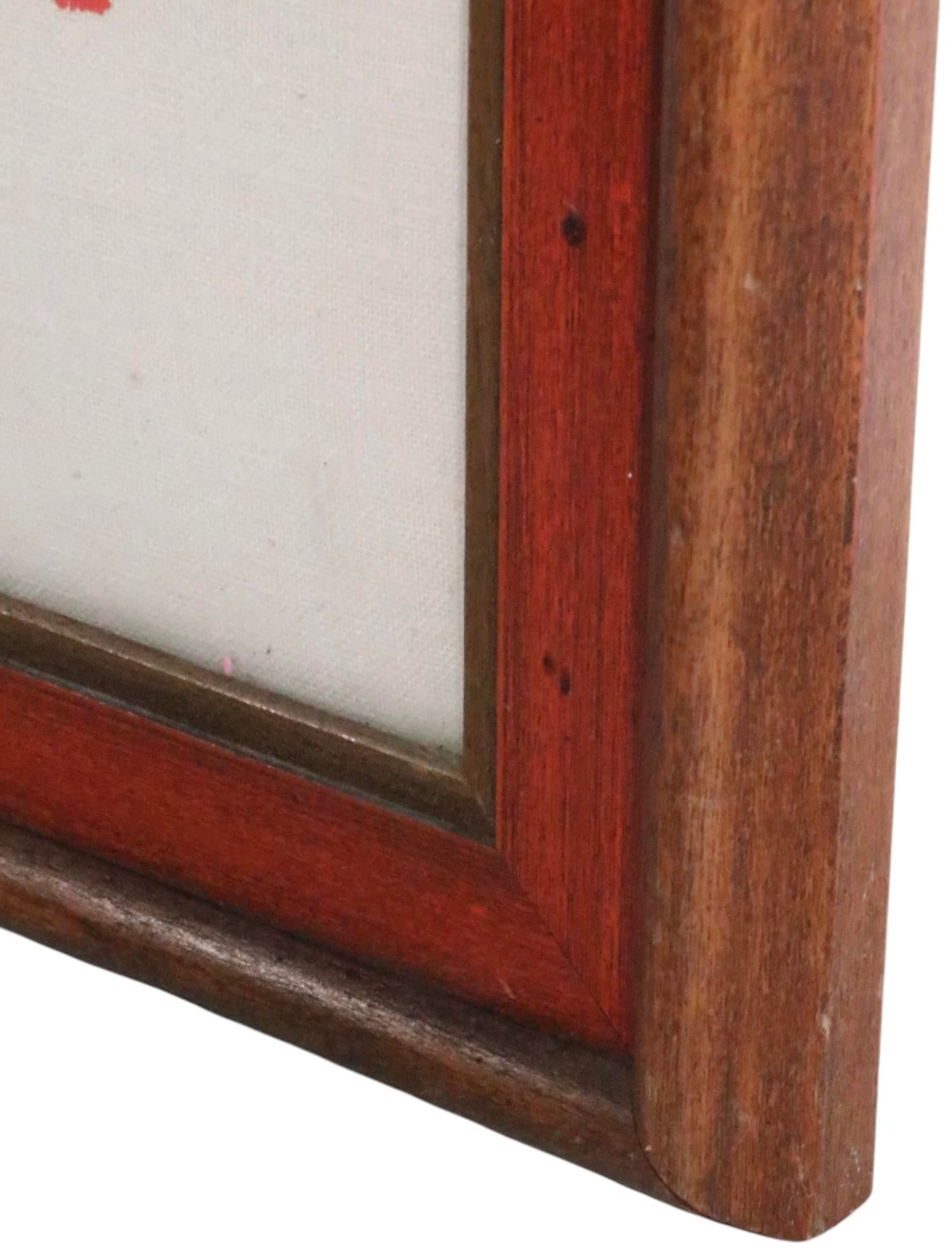 Large Framed Print Depicting Two Standing Women in Medieval Garb Signed Phoebe C 1970's - 8