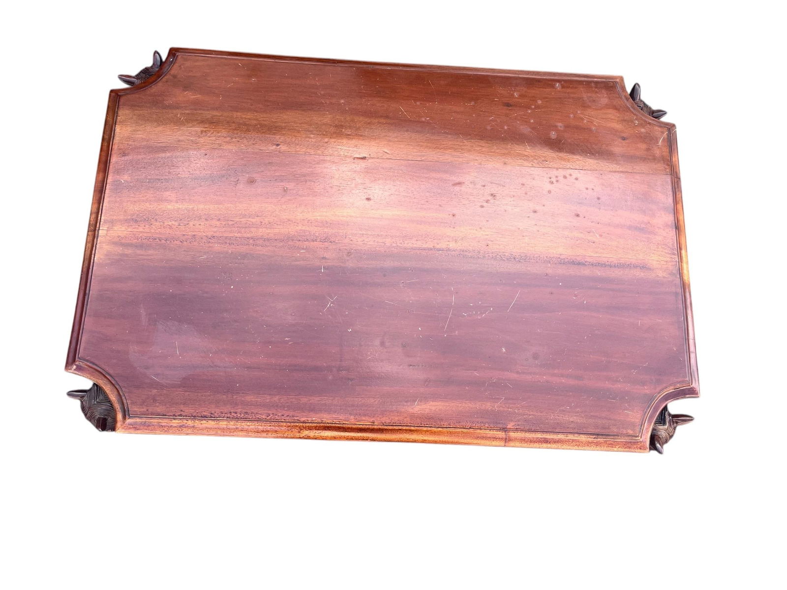 Mahogany Horse Head Side Table With Hoofed Feet - 10