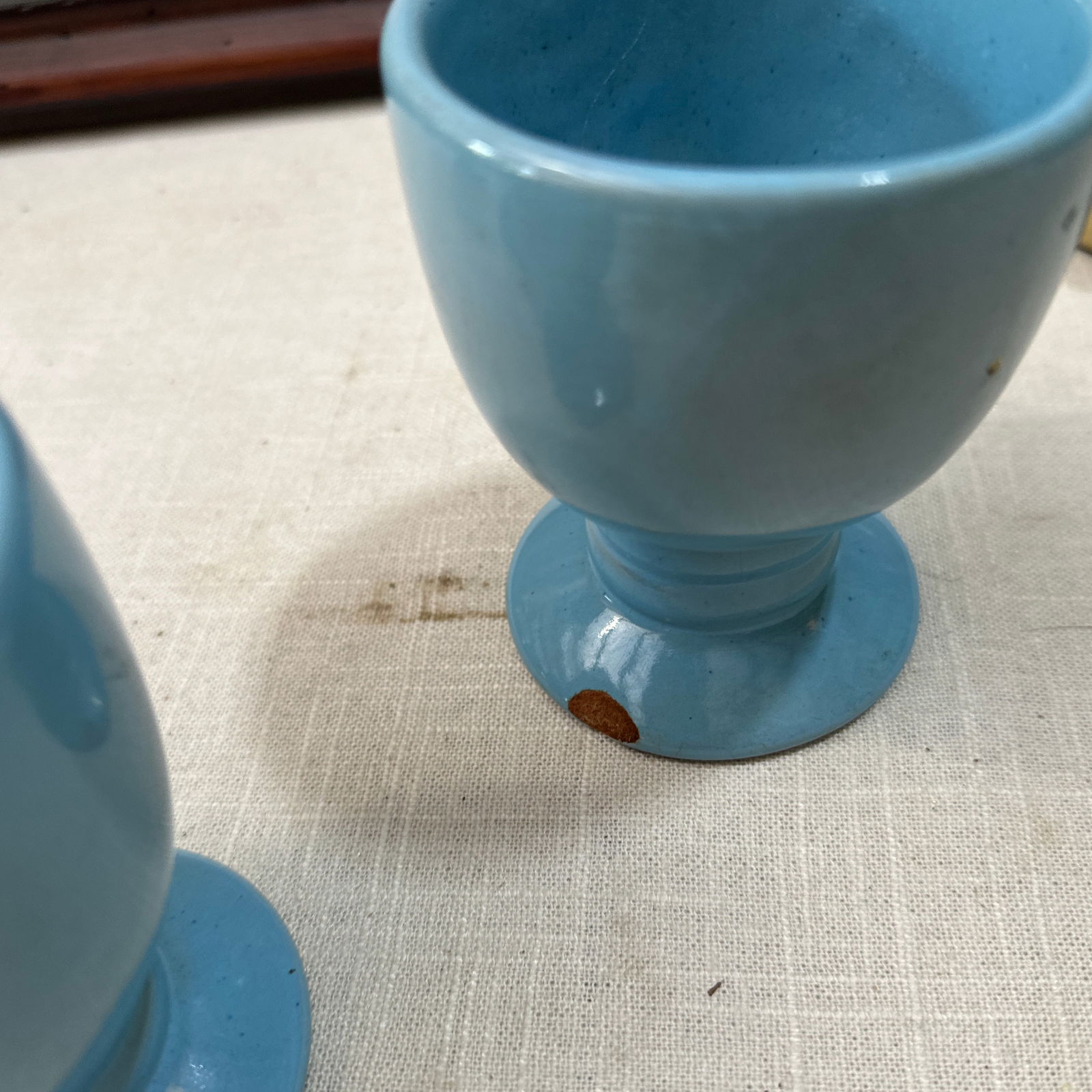 1970s Frankoma Collection of Blue Ceramic Cups- Set of 4 - 7