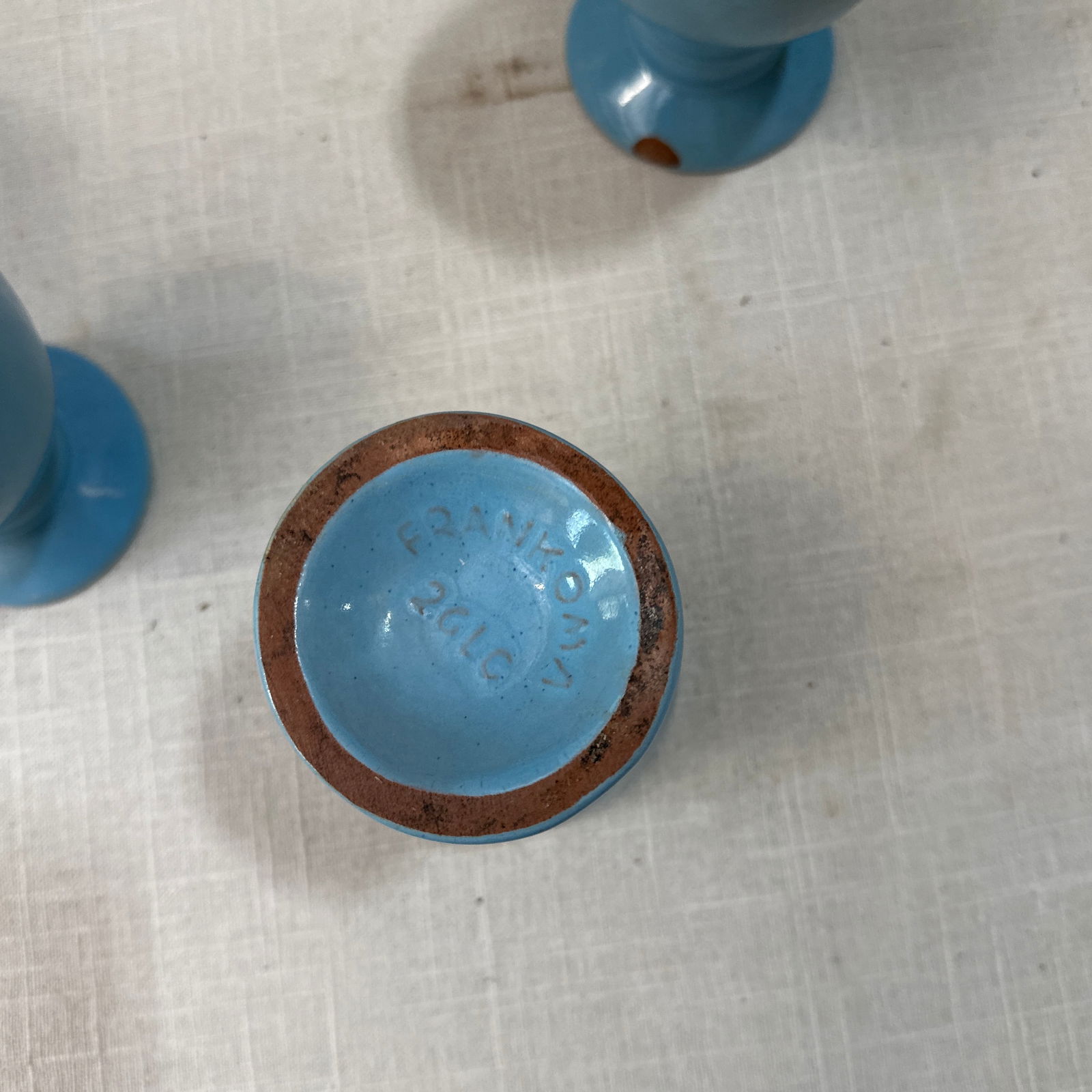 1970s Frankoma Collection of Blue Ceramic Cups- Set of 4 - 8