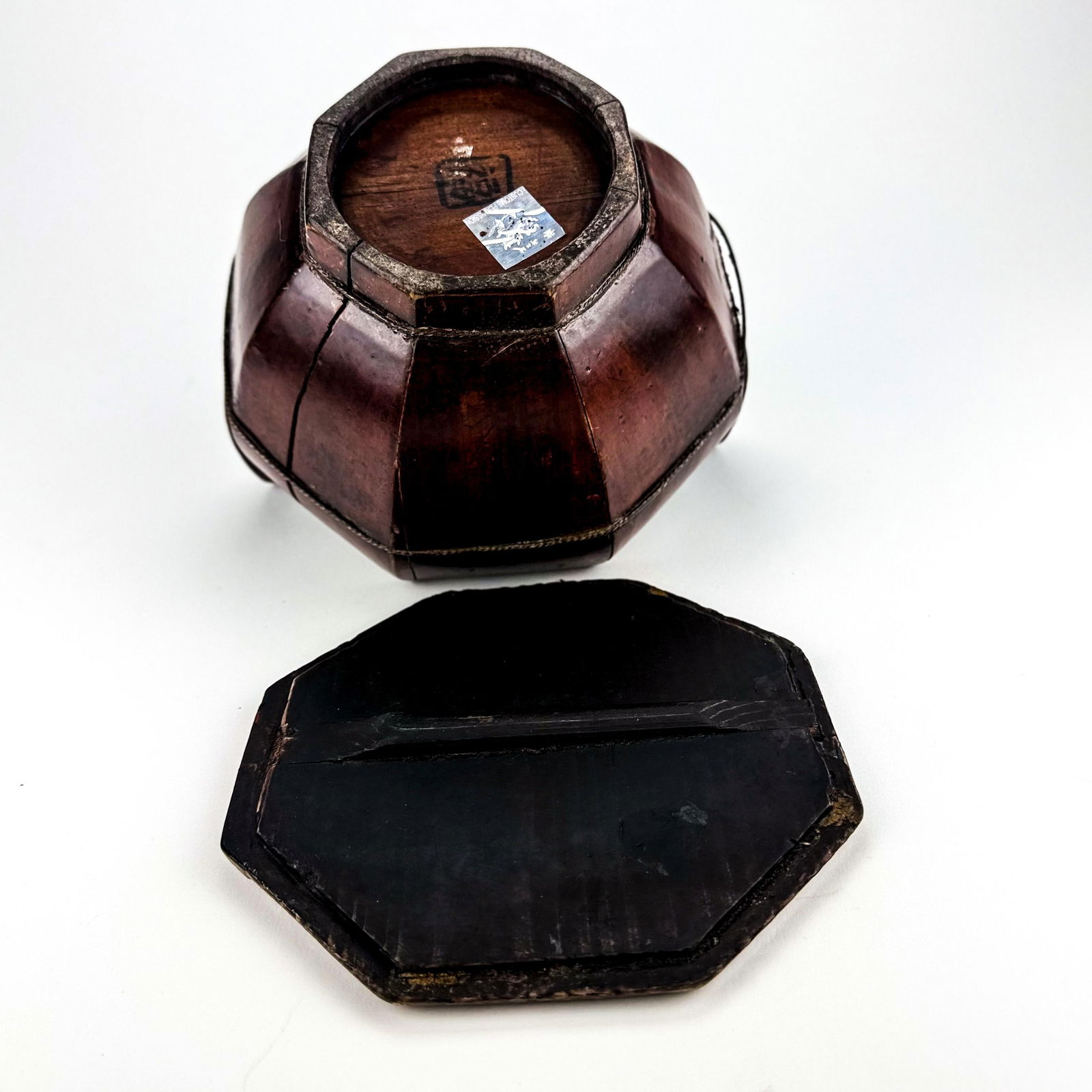 19th Century Chinese Wooden Teapot Caddy Basket Qing Dynasty - 11