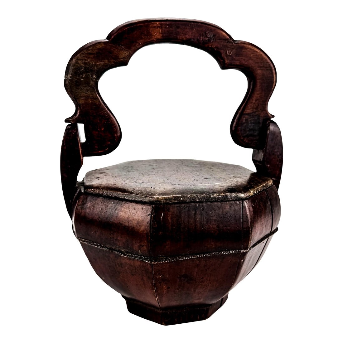 19th Century Chinese Wooden Teapot Caddy Basket Qing Dynasty (1 of 12)