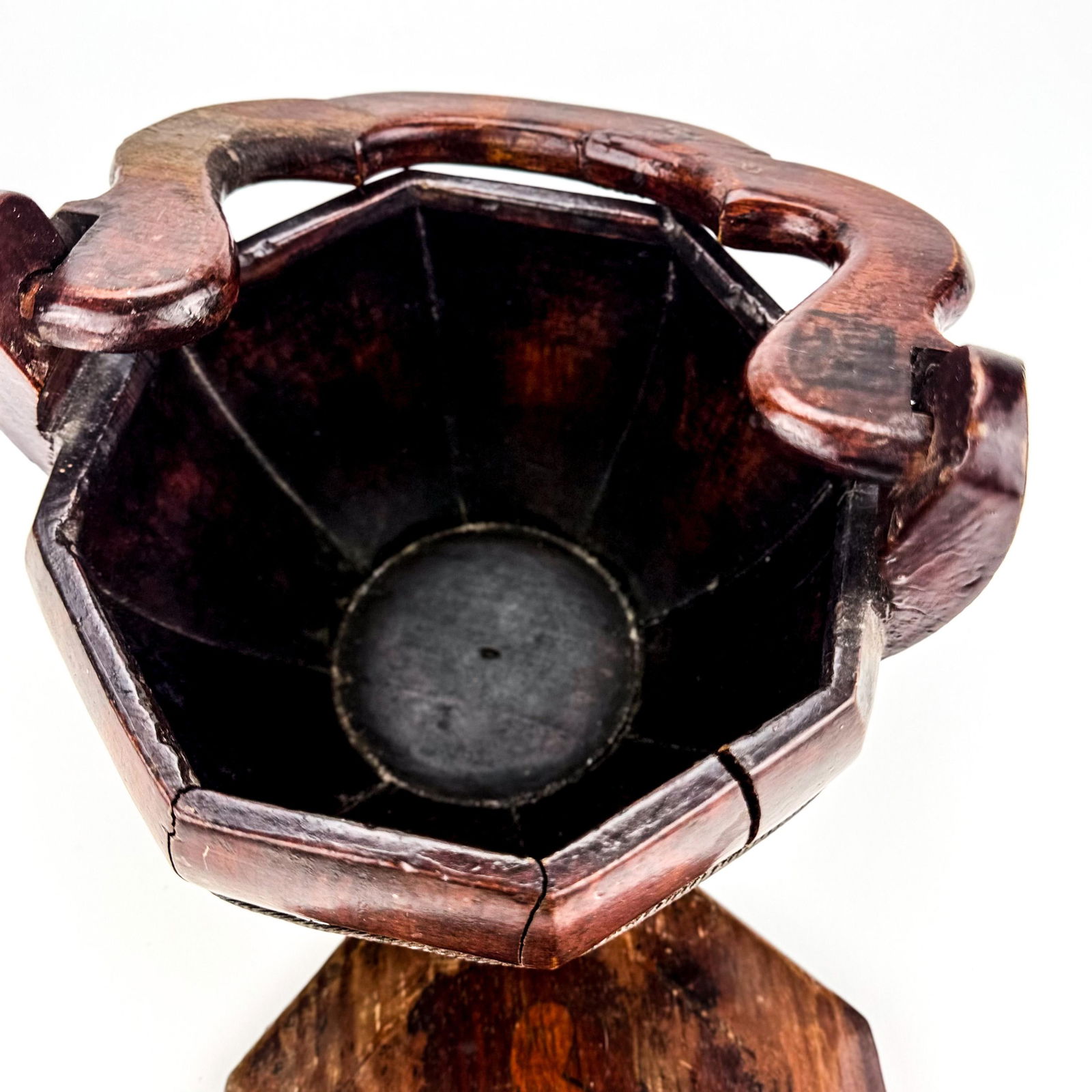 19th Century Chinese Wooden Teapot Caddy Basket Qing Dynasty - 3