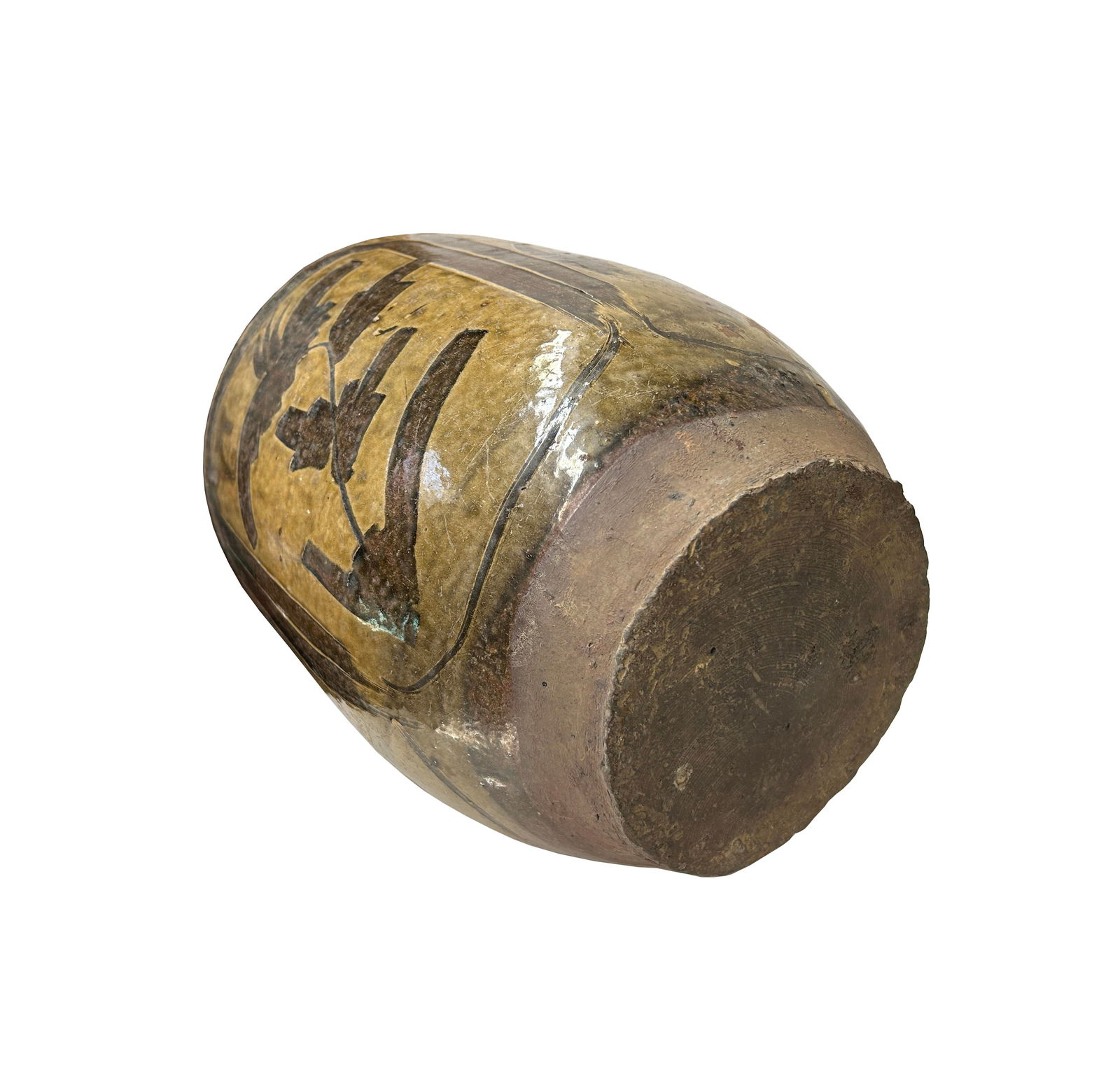 Vintage Earthy Beige Brown Village Rural Pottery Ceramic Pot Vase - 5