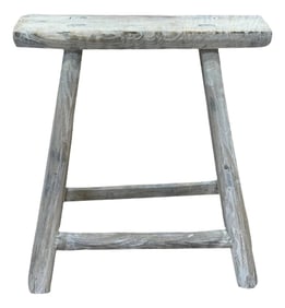 Rustic Raw Rough Wood Grain Rectangle Slim Stool Bench Side Table